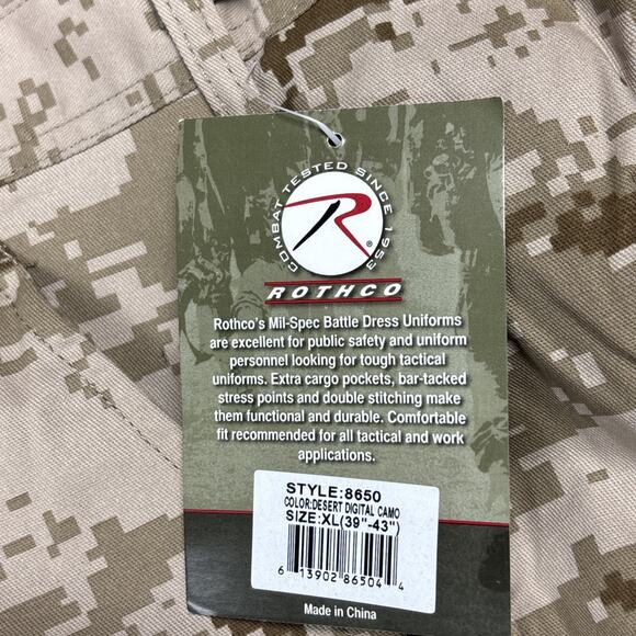 Desert Digital Camouflage Military BDU Cargo Bottoms Fatigue Trouser Size XL - Picture 6 of 7